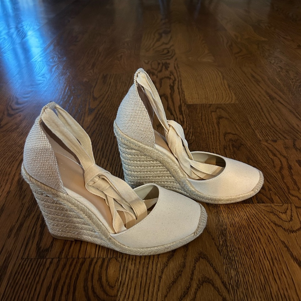 Lace Up Espadrille Wedges